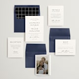 "Modern Air" - Save the Dates in Cotton by Stacey Meacham - Matching Invitation Suite