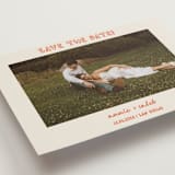 "Modern Outline" - Save the Dates in Hibiscus by Stephanie Heinrich Godbout - Detail