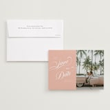 "Palm Springs" - Save the Dates in Peach by Morgan Kendall - Save the Date with Envelope