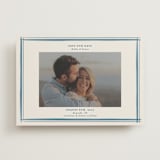 "Gingham Border" - Save the Dates in Indigo by Hannah Bowman - Front