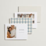 "Gingham Border" - Save the Dates in Indigo by Hannah Bowman - Back of Card Options