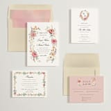 "Cherished" - Save the Dates in Sunset by Susan Moyal - Matching Invitation Suite