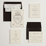"Milagro" - Save the Dates in Ivory by Ani Somi - Matching Invitation Suite