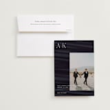 "Initially Yours" - Save the Dates in Onyx by Merian - Save the Date with Envelope