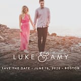 "Genteel" - Save the Dates in Mist by Sarah Curry - Detail