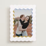 "wavy frame" - Save the Dates in Aqua by Baumbirdy - Front