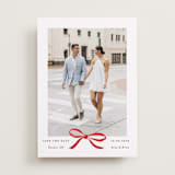 "Crimson Bow" - Save the Dates in Crimson by Olivia Kanaley Inman - Front