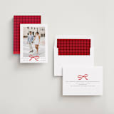 "Crimson Bow" - Save the Dates in Crimson by Olivia Kanaley Inman - Assembled