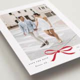 "Crimson Bow" - Save the Dates in Crimson by Olivia Kanaley Inman - Detail