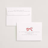 "Crimson Bow" - Save the Dates in Crimson by Olivia Kanaley Inman - FREE Recipient Addressing