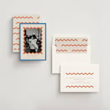 "Party Squiggle" - Save the Dates in Papaya by Blustery August - Assembled