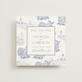 "Coastal Toile" - Save the Dates in Periwinkle by Jenna Holcomb - Front