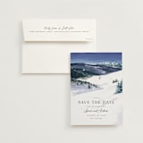 "winter mountains" - Save the Dates in Snow by Anastasia Makarova - Save the Date with Envelope