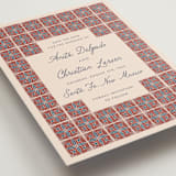 "Block Print Tile" - Save the Dates in Terracotta by Katharine Watson - Detail