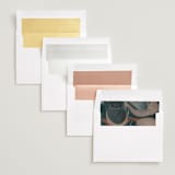 "Love Story" - Save the Dates in Mocha by Kate Ahn - Envelope Liner Options