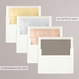 "Slant" - Save the Dates in Snow by Michelle Taylor - Envelope Liner Options