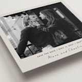 "Casual Photo" - Save the Dates in Cream by Cindy Reynolds - Detail
