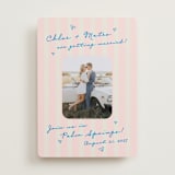 "The Right Stripes" - Save the Dates in Pink Grapefruit by Jackie Crawford - Front
