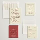 "Elizabeth" - Save the Dates in Burgundy by Helena Vitto - Matching Invitation Suite