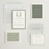 "Greenery crest" - Save the Dates in Sage by Sarah Knight - Matching Invitation Suite