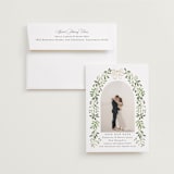"Greenery crest" - Save the Dates in Sage by Sarah Knight - Save the Date with Envelope