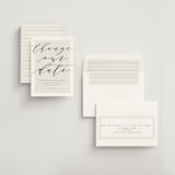 "Luxe Cream" - Save the Dates in Golden Cream by Kaydi Bishop - Assembled