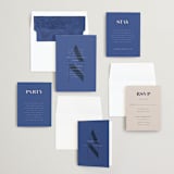 "Centro" - Save the Dates in Marseille Blue by Up Up Creative - Matching Invitation Suite