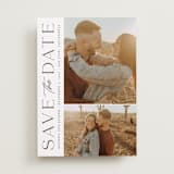 "Atlas" - Save the Dates in Taupe by Kristen Smith - Front