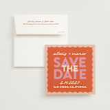 "Save the Scallops" - Save the Dates in Peach by Carolyn Hunt - Save the Date with Envelope