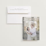 "Hand Lettered" - Save the Dates in Silk by Jessie Steury - Save the Date with Envelope