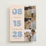 "Outlined Date" - Save the Dates in Dusty Blue by Leah Ragain - Front