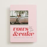"vows and cake" - Save the Dates in Coral by Laura Hamm - Front