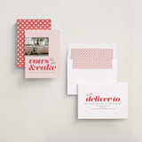 "vows and cake" - Save the Dates in Coral by Laura Hamm - Assembled