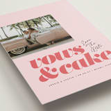 "vows and cake" - Save the Dates in Coral by Laura Hamm - Detail