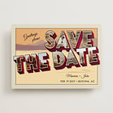"A Retro Save the Date" - Save the Dates in Sunset by Ashley Bird - Front