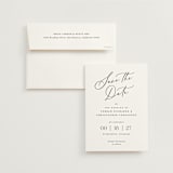 "Beautifully Scripted" - Save the Dates in Pearl by Hooray Creative - Save the Date with Envelope