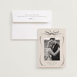 "Bow" - Save the Dates in Tuxedo by Corinne Malesic - Save the Date with Envelope