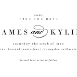 "Classically Stated" - Save the Dates in Charcoal by Roxy Cervantes - Detail