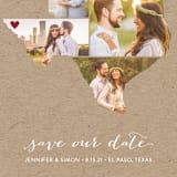 "Texas Love Location" - Save the Dates in Kraft by Heather Buchma - Detail