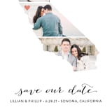 "California Love Location" - Save the Dates in Wedding Dress by Heather Buchma - Detail