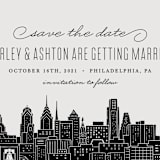 "Big City - Philadelphia" - Save the Dates in Light Taupe by Hooray Creative - Detail