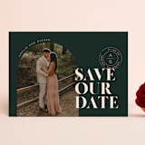 "Modern Stamp" - Save the Dates in Palm by Jessica Corliss - Front