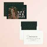 "Modern Stamp" - Save the Dates in Palm by Jessica Corliss - Assembled