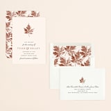 "Leaf Print" - Save the Dates in Mocha by Katharine Watson - Assembled