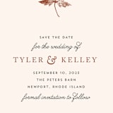 "Leaf Print" - Save the Dates in Mocha by Katharine Watson - Detail