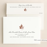 "Leaf Print" - Save the Dates in Mocha by Katharine Watson - FREE Recipient Addressing
