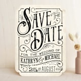 "Inked" - Save the Dates in Parchment by GeekInk Design - Front