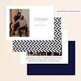 "Modern Metal" - Save the Dates in Navy by Alaina Cherup - Back of Card Options