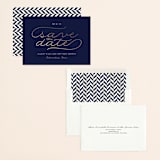 "Modern Metal" - Save the Dates in Navy by Alaina Cherup - Assembled