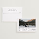 "Scripted Style" - Save the Dates in Cloud by Katherine Moynagh - Save the Date with Envelope